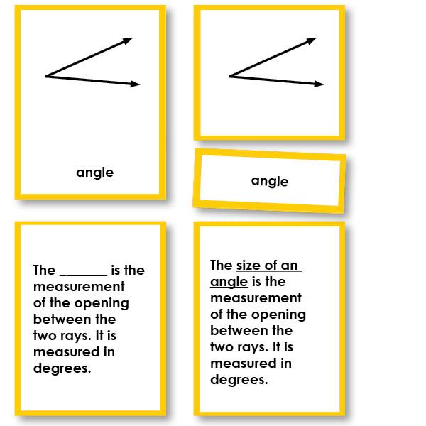 Math Materials-Geometry - Geometry Angles 3-Part Cards With Definitions