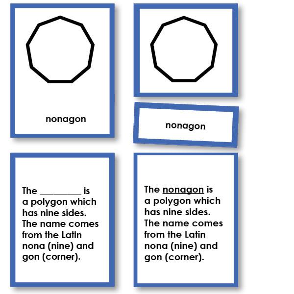 Math Materials-Geometry - Geometry Cabinet Nomenclature 3-Part Cards With Definitions