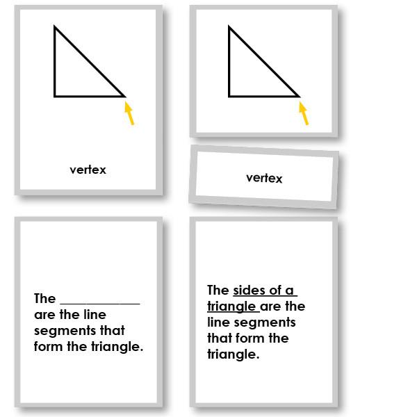 Math Materials-Geometry - Geometry Triangles 3-Part Cards With Definitions