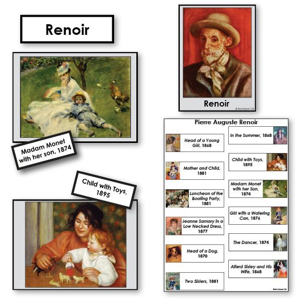 Art-Famous Artists - Renoir 2-Part Cards Of Paintings With Biography