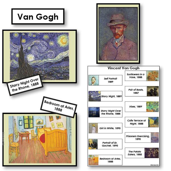 Art-Famous Artists - Van Gogh 2-Part Cards Of Paintings With Biography
