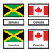 Geography Material-Flags, Maps & Globes - World Flags 3-Part Cards