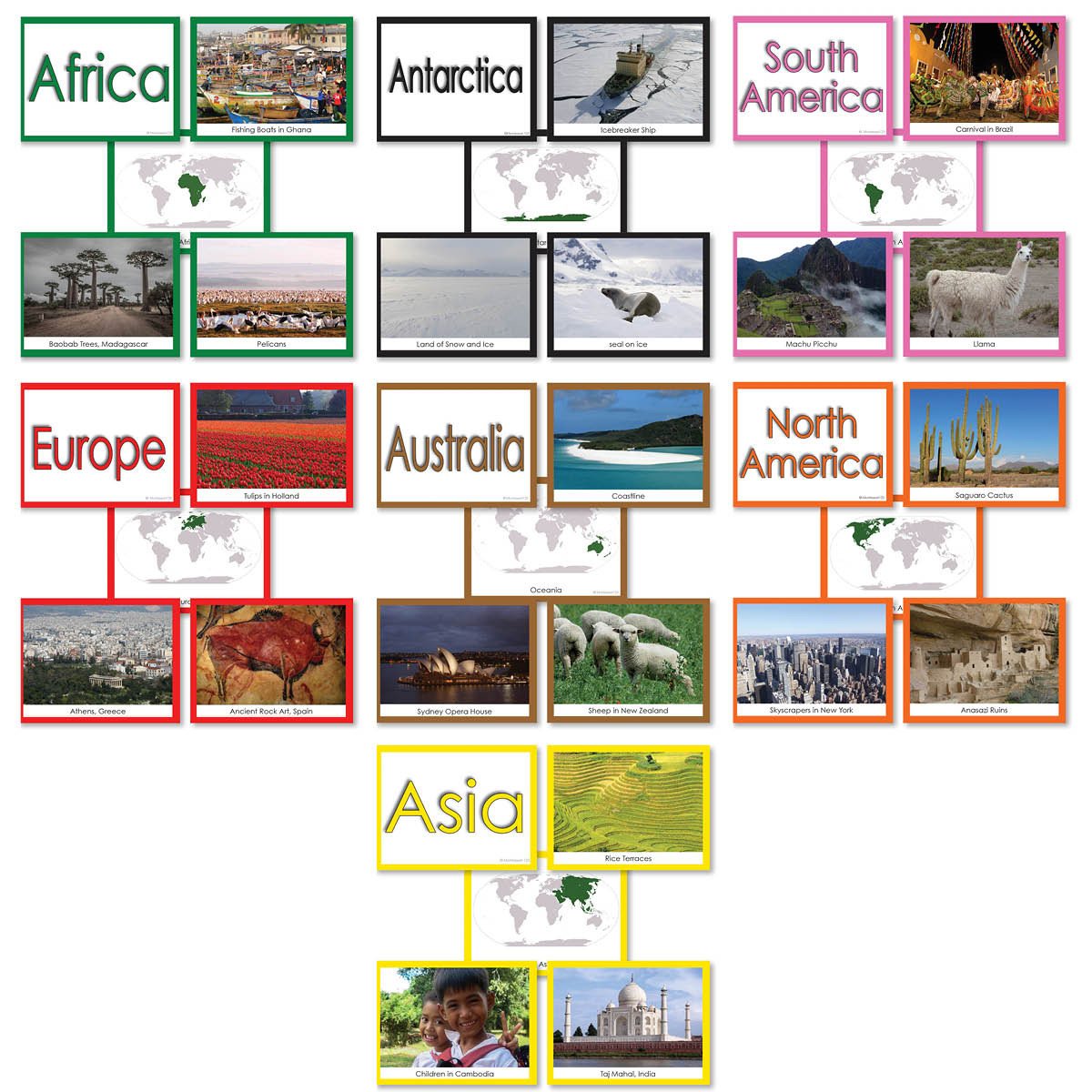 Geography Material-Study Of World Geography - Complete Set Of Image Folders For All Continents