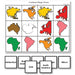 Geography Material-Study Of World Geography - Continent Identification Bingo Game By Shape And Montessori Color