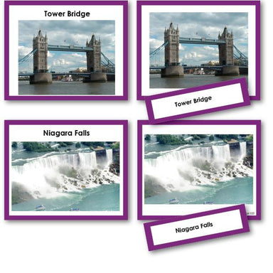 Geography Material-Study Of World Geography - Famous Landmarks Photo Set 3-Part Cards
