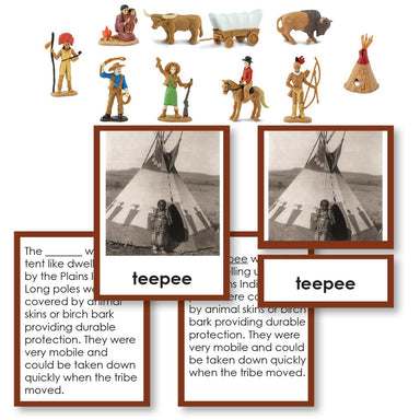 History Material-United States History - Westward Movement Historical Replica 3-Part Cards With Objects