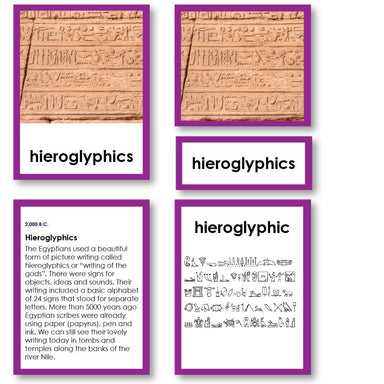 History Material-World History - History Of Writing 3-Part Cards With Descriptions