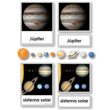 Language Arts-Spanish - Spanish Language Planets 3-Part Cards With Objects