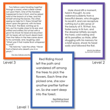 Reading-Comprehension Activities - Dramatic Interpretive Reading Cards - Levels 1, 2, 3
