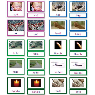 Reading-Phonetic Reading - Phonetic Language Reading 3-Part Cards With Photos