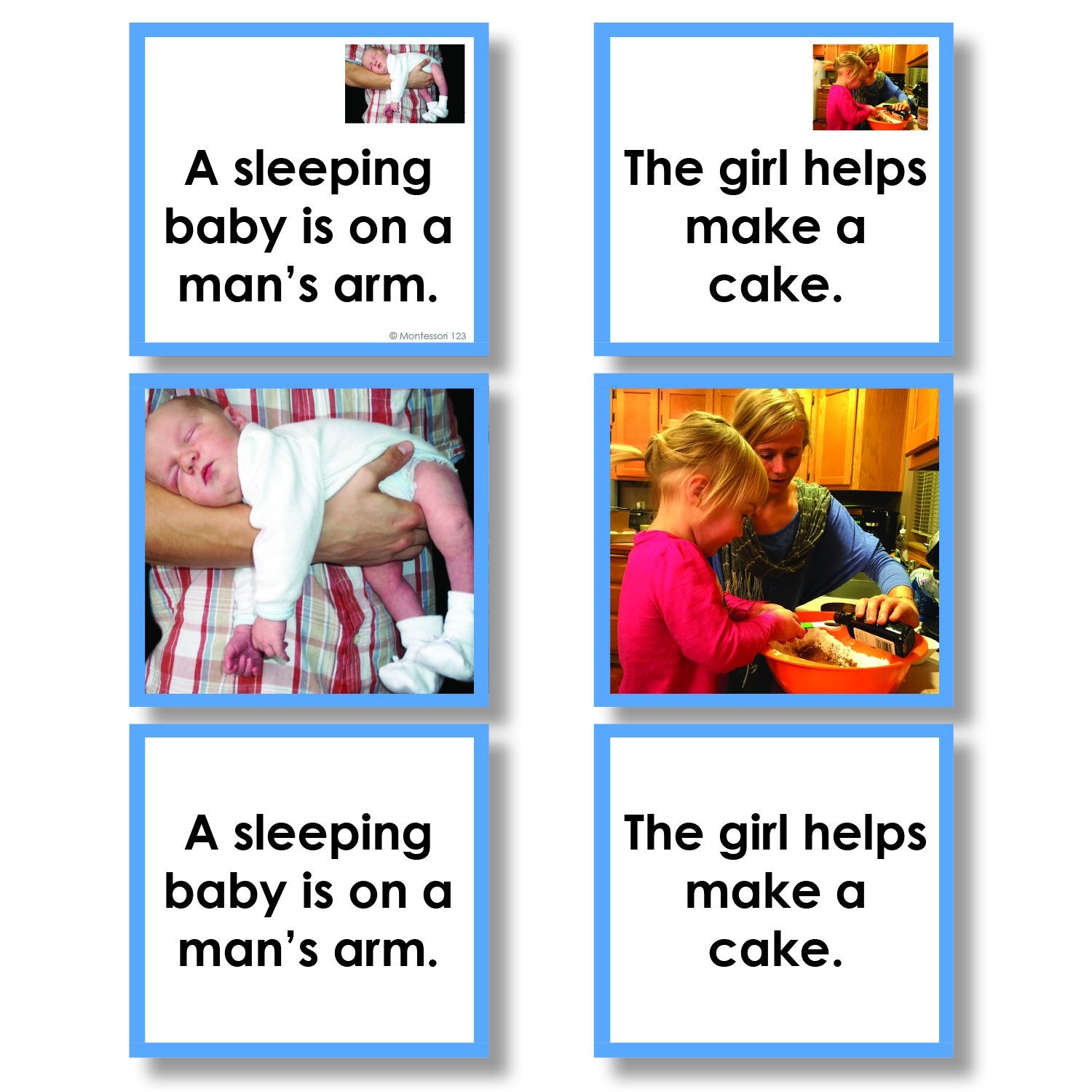 Matching Sentences with Photographs 3-Part Cards | Montessori123 —  Montessori 123